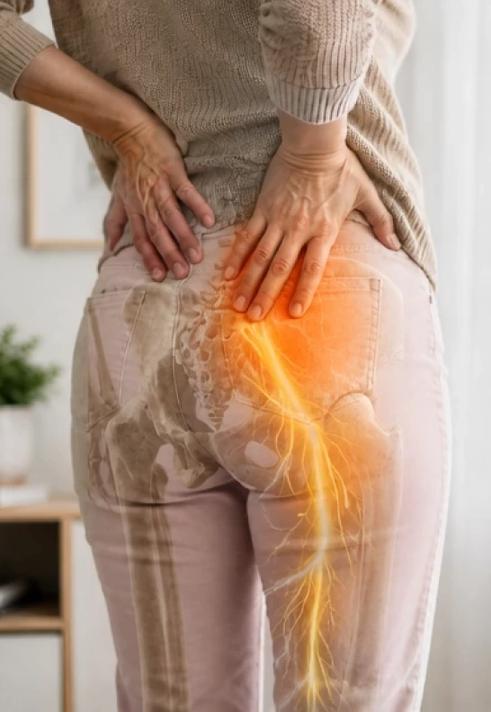 Sciatic nerve burning icon